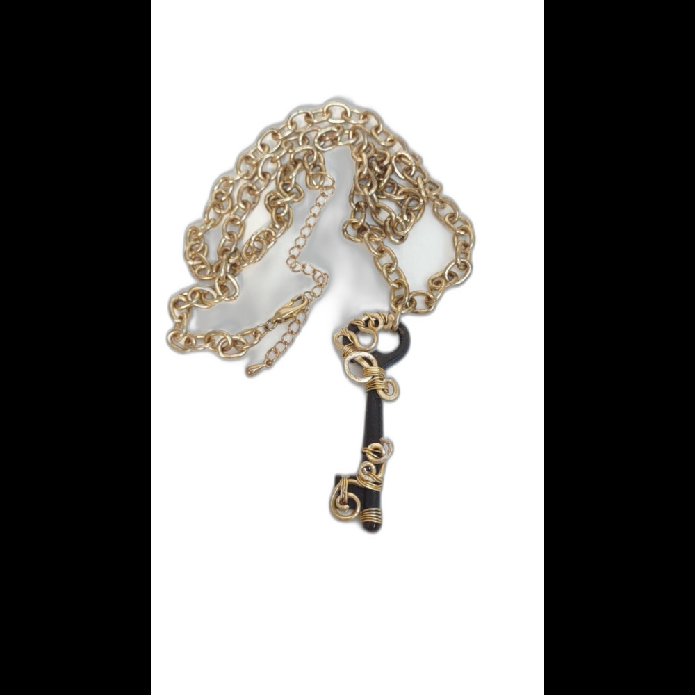 Handmade One Of A Kind Vintage Jewelry Embellished Antique Skeleton Key Pendant